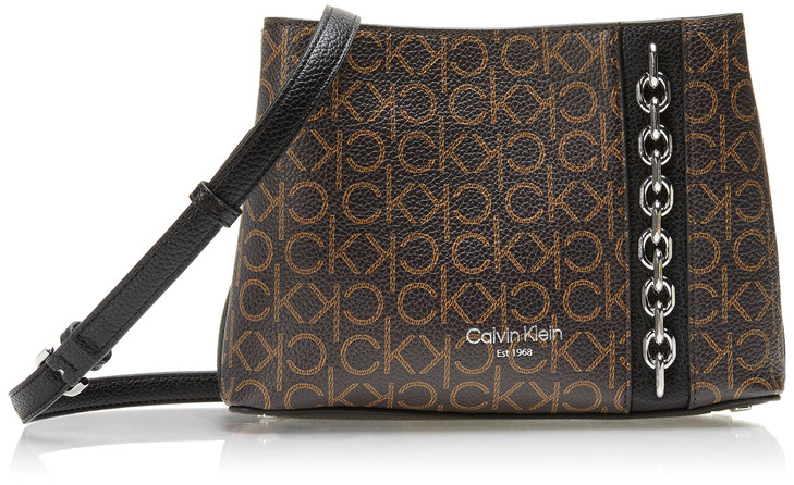 Calvin Klein Adeline Triple Compartment Crossbody BrownKhakiBlack