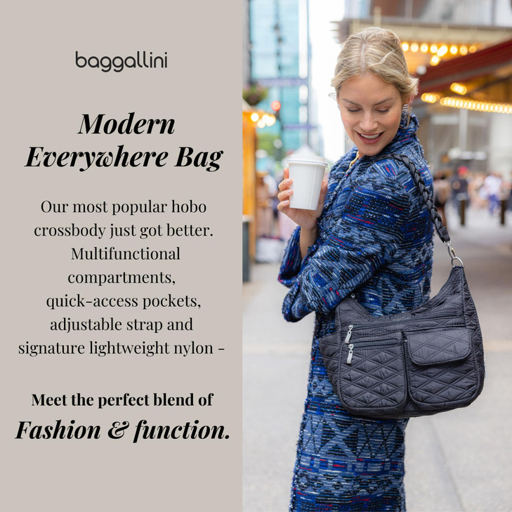 Baggallini womens Modern Everywhere Bag Black Quilt One Size US