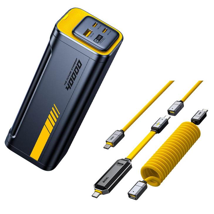 AOHI 140W PD31 The Future Starship 2in1 40000mAh Portable Power Bank and Desk Charging Station with Spliceable 2in1 Fast