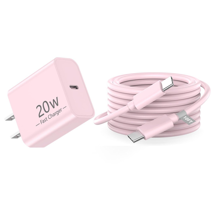 iPhone 17 16 Pro Charger Fast Charging 20W USB C Fast Charger Block with 10FT Long USB C to C Charging Cable for iPhone