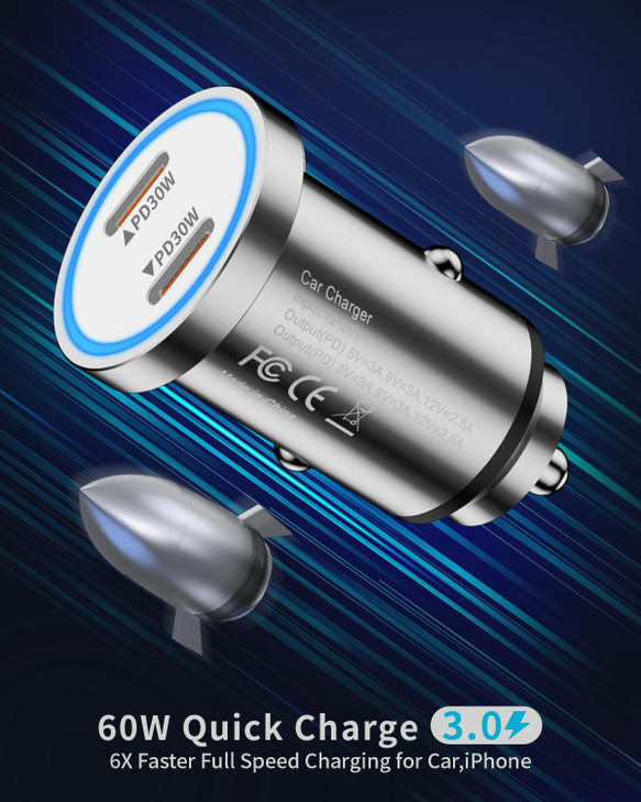 iPhone 16 Fast Car ChargerCar Charger for iPhone 1560W Dual USB C Fast Car Charger Adapter20W PD USBC Wall Charger Block