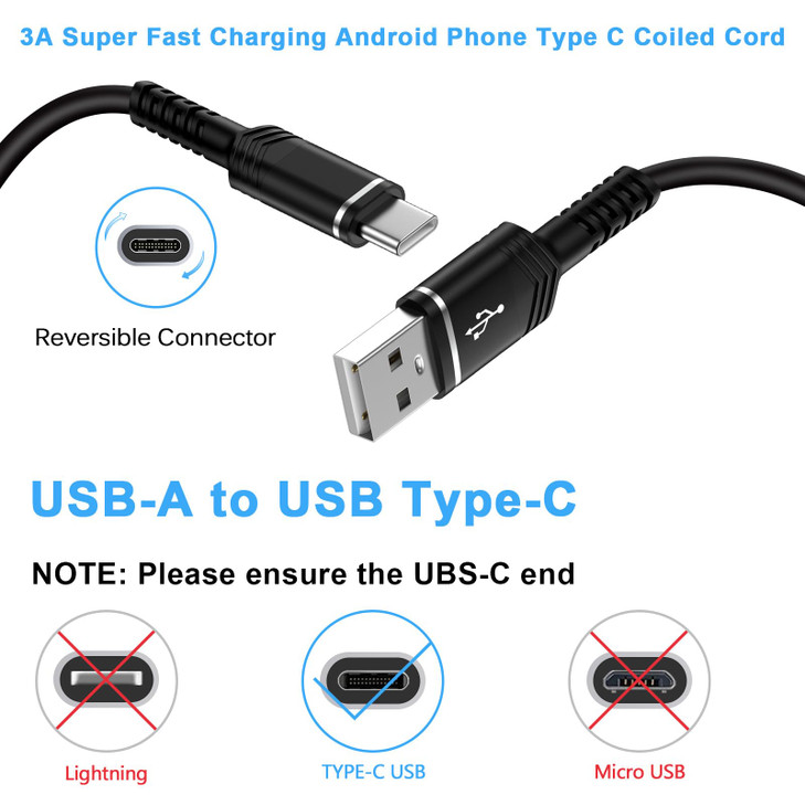 USB to USB C iPhone 16 Plus Coiled Cord Car Charger i Phone 17 Pro Max Fast Charging Cable for iPhone 17ProAir16e15Plus4