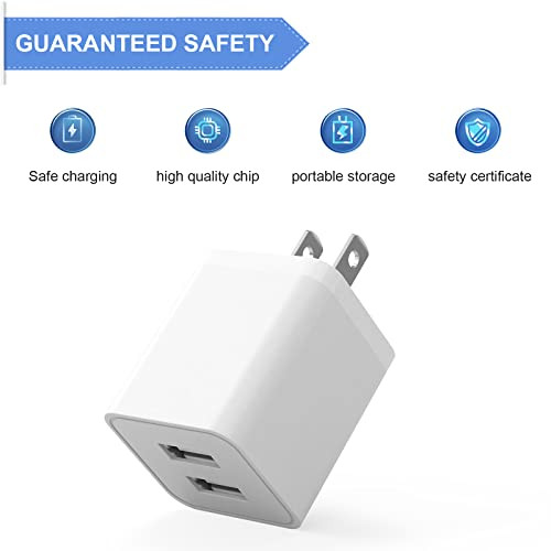 6Pack USB Wall Charger iGENJUN 24A5V Dual Port USB Cube Power Adapter Charger Plug Block Charging Box Brick for iPhone 1