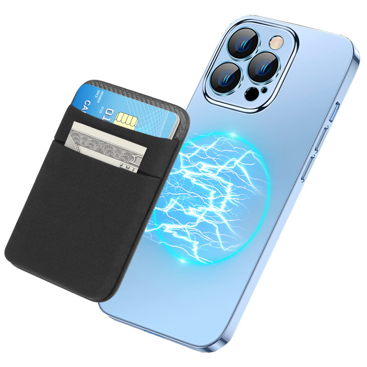 SHANSHUI Wallet for Magsafe Stretchy Magnetic Phone Wallet Card Holder for Back of Phone Compatible with iPhone 16151413