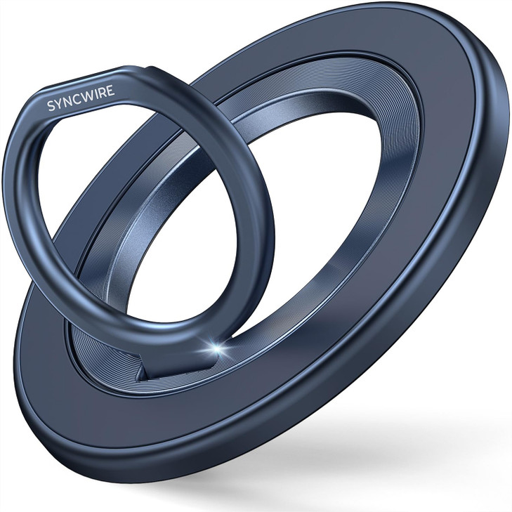 SYNCWIRE Magnetic Phone Ring Holder for MagSafe 360 Rotation Cell Phone Grip Stand Finger Ring Kickstand TwoSided Magnet