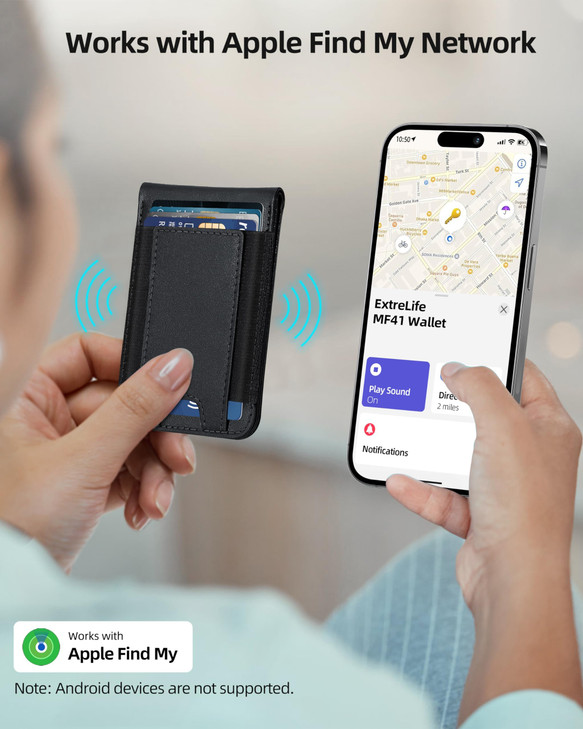 ExtreLife for MagSafe Wallet with Apple Find My 8Card Holder Adjustable Stand Magnetic Wallet for iPhone 171615141312 Se