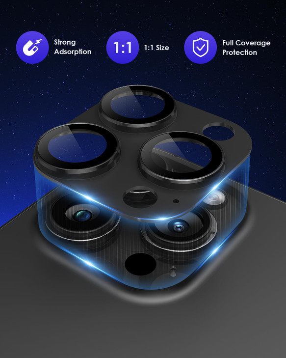 Kanosan Compatible for iPhone 16 Pro MaxiPhone 16 ProiPhone 14 ProiPhone 14 Pro Max Camera Lens Protector Full Coverage