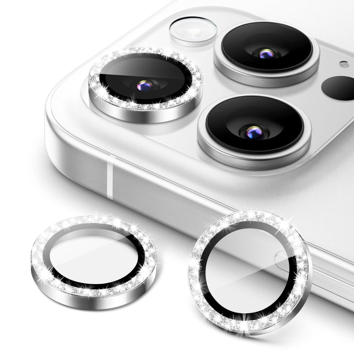 JETech Camera Lens Protector for iPhone 16 Pro 63Inch and iPhone 16 Pro Max 69Inch Bling Glitter Individual 9H Tempered