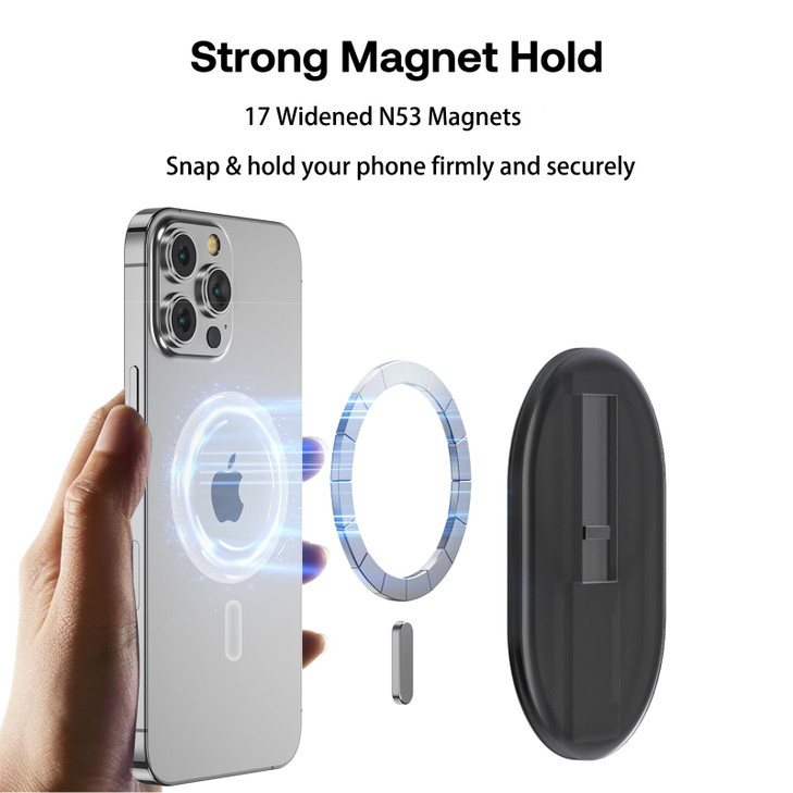 AUROX for MagSafe Phone Grip with Finger Strap Magnetic Phone Grip Holder as Magnetic Stand Compatible with MagSafe Acce