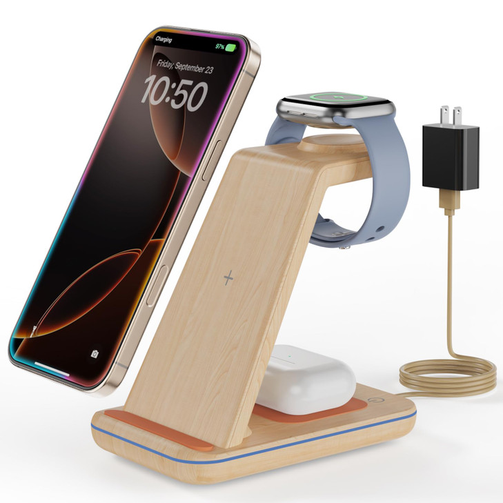 3 in 1 Wireless Charging Wireless Charger Stand for Multiple Apple Devices Wireless Charger for iPhone 17 16 15 14 13 12