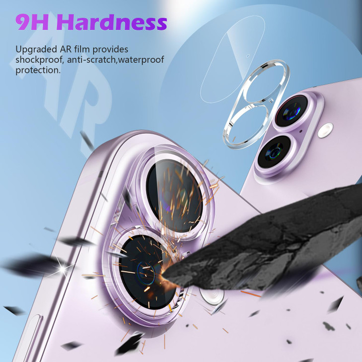 imluckies 3 Pack Clear Camera Lens Protector for iPhone 16iPhone 17 iPhone 16 Plus 9H Tempered Glass AntiScratch UltraHD