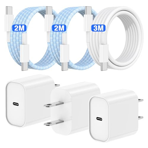 USB C Charger for iPhone 15 Pro Charger Fast Charging 3Pack 6610FT 20W TypeC Charger Fast Wall Charger Block with USB C