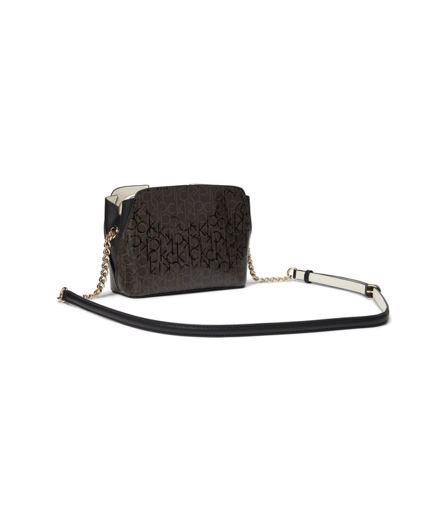 Calvin Klein Womens Finley Crossbody BrownKhakiBlackWhite One Size
