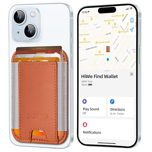 HiWe for MagSafe Wallet with Find My AntiLost Strongest Magnetic Wallet for iPhone 171615141312 Series 5 Cards Holder Le