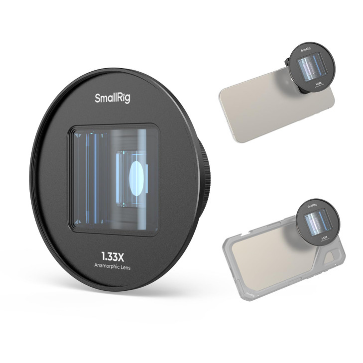 SMALLRIG 133X Anamorphic Lens for Mobile Phone 241 Wide Screen Deformation Filmmaking Lens with TMount Phone Cinematic L