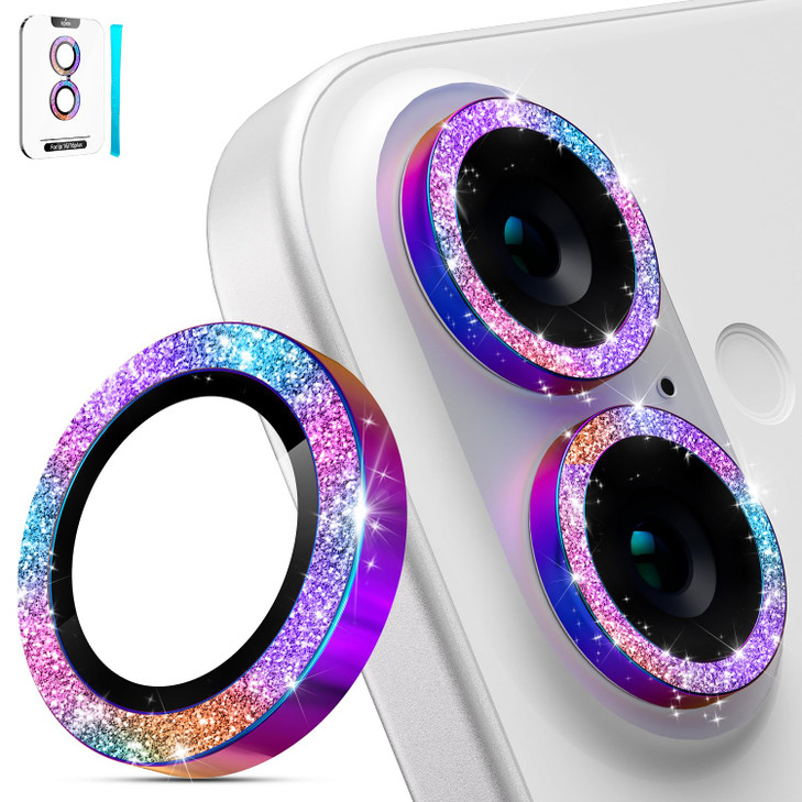 imluckies for iPhone 16 iPhone 16 PlusiPhone 17 Camera Lens Protector ARAF Tempered Glass 9H AntiScratch Metal Individua