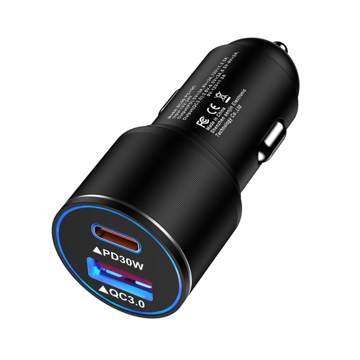 48W USB C Car Charger All Metal 12V USB Outlet PD QC 30 Fast Charge iPhone Car Charger Adapter Type C Flush Fit Car Plug