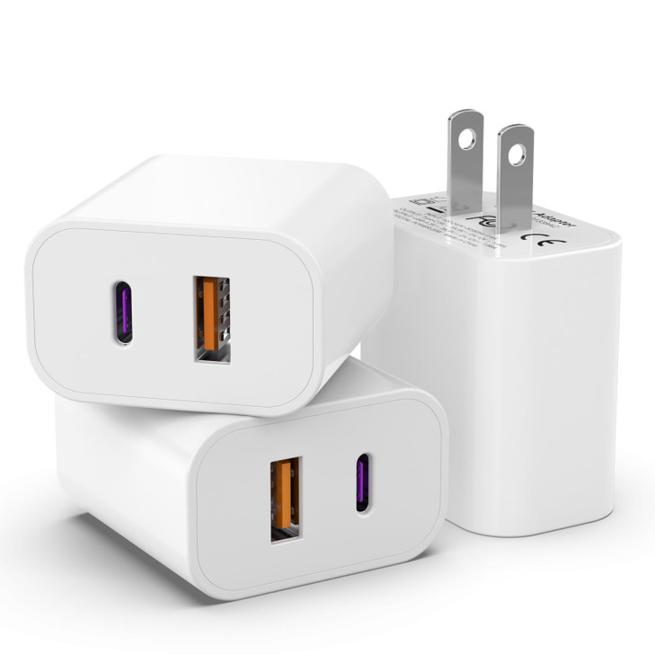 3Pack USB C Charger Block iGENJUN 20W Dual Port QC PD 30 Power Adapter Wall Charger Fast Plug Charging Brick for Phone 1