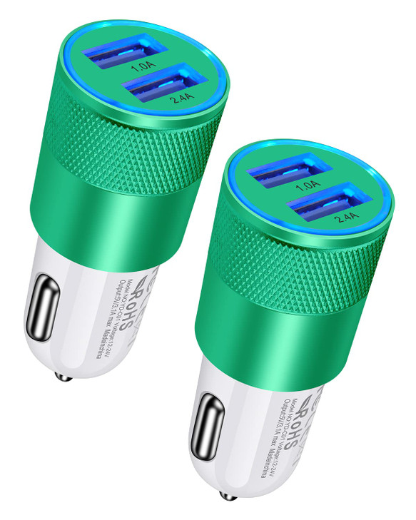 Dual Port Car Phone Charger 2Pack 34a Fast Charge USB Cargador Carro Lighter Adapter Cigarette Auto Power Adapter Block