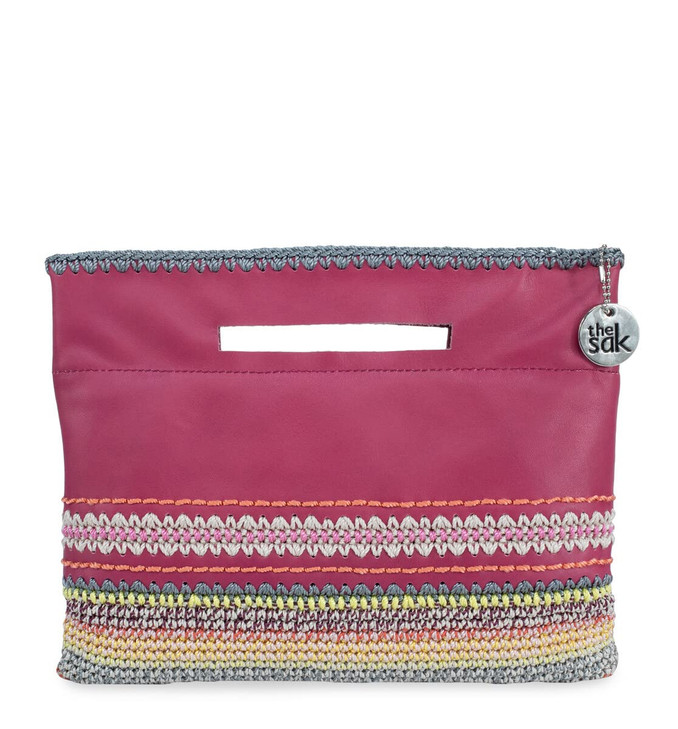 The Sak Linden 3in1 Convertible Crossbody Bag in Leather Adjustable Removable Straps Azalea Seminyak