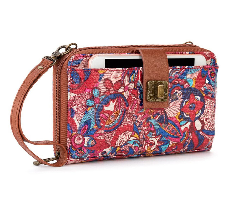 Sakroots Large Smartphone Crossbody Sweet Red Spirit Desert