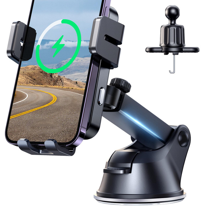 JOYROOM Wireless Car Charger15W Qi Fast Charging Car Charger Phone Holder Mount AutoClamping Alignment Windshield Dashbo