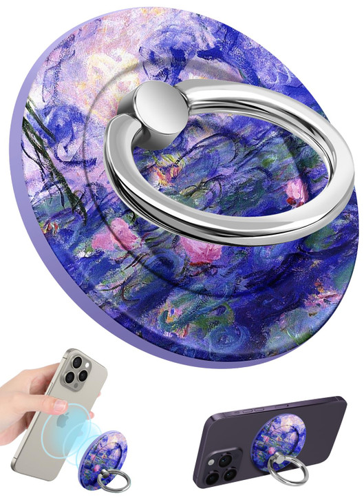 LISEVO Phone Ring Holder Compatible with MagSafe Magnetic Phone Grip for Women Cute Removable Finger Ring Grip Stand Adj