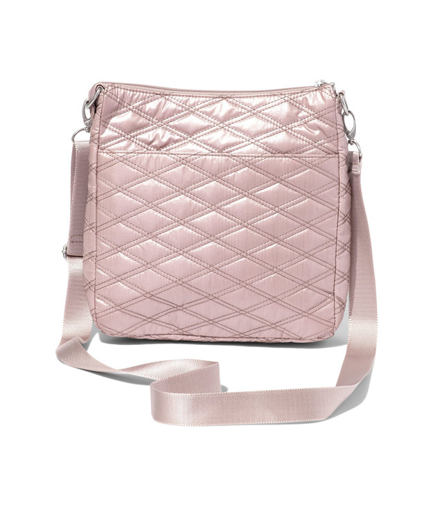 Baggallini Womens Modern Everywhere Slim Crossbody Rose Metallic Quilt