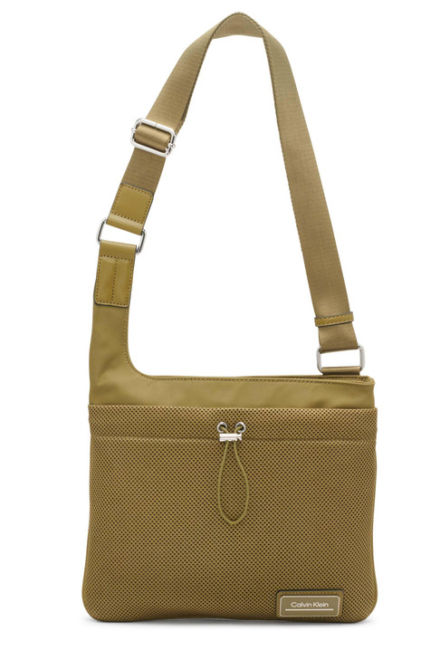 Calvin Klein Jessie Top Zip Organizational Crossbody Olive Branch One Size