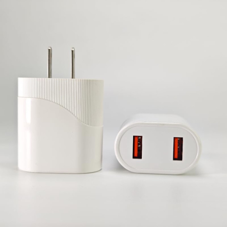 Dual Port Wall Charger White Compatible with Mobile Phone Pad
