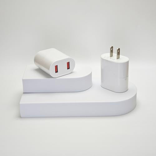 Dual Port Wall Charger White Compatible with Mobile Phone Pad