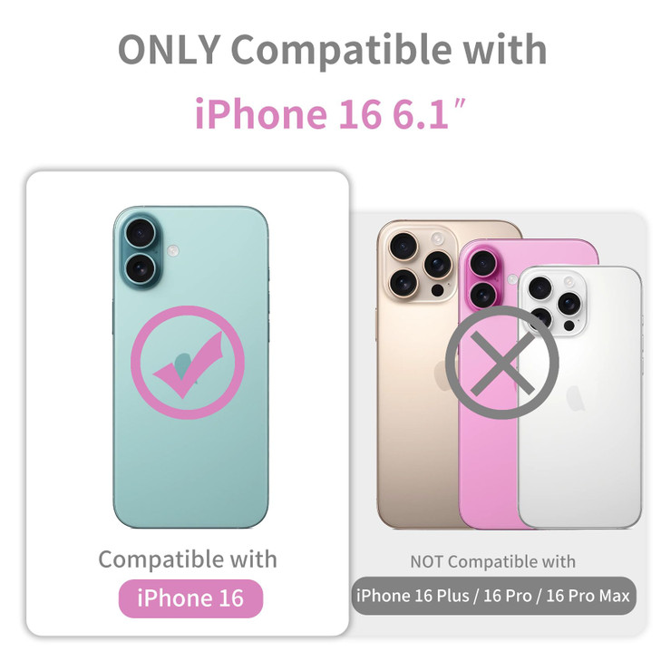 JJGoo Compatiable with iPhone 16 Case Clear Transparent Shockproof Phone Case Slim AntiScratch Hard PC Back Protective C
