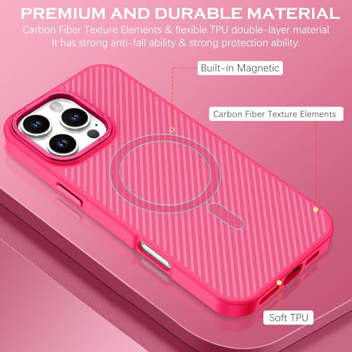 YINLAI Case for iPhone 16 Pro Max 69Inch Magnetic Compatible with Magsafe Carbon Fiber Support Wireless Charging Men Wom