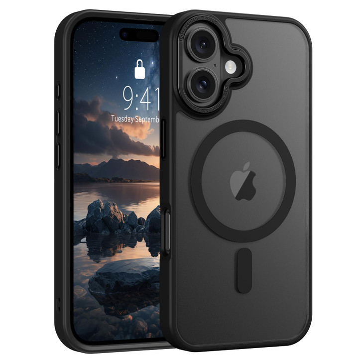 SupVict Compatible with iPhone 16 Phone Case Compatible with Magsafe Slim Fit Matte Translucent Shockproof Drop Protecti