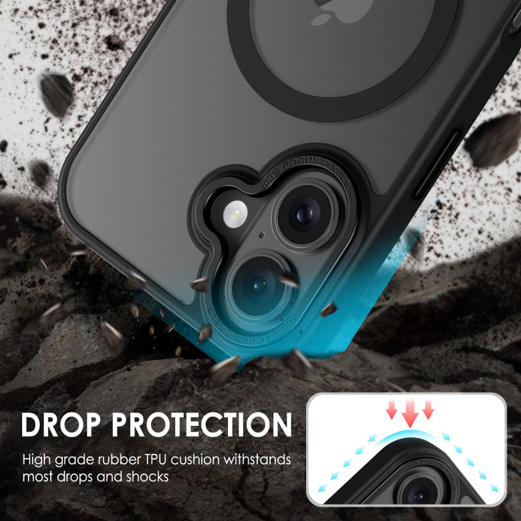SupVict Compatible with iPhone 16 Phone Case Compatible with Magsafe Slim Fit Matte Translucent Shockproof Drop Protecti