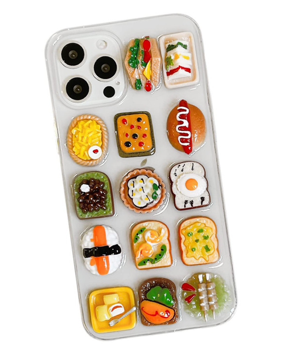 JIATAY Phone Cases for iPhone 16 Pro Max Case Clear 3D Kawaii Camera Lens Protector Cover Phone Cases Silicone Compatibl