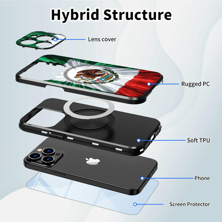 GFRGTFHYT for iPhone 16 Pro Case 63 with Camera Cover Stand Screen Protector Builtin Magnets Kickstand Dual Layer Hybrid