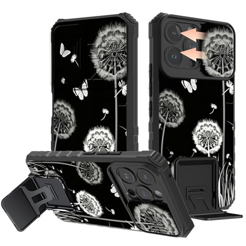 GFRGTFHYT for iPhone 16 Pro Max Phone Case 69 with Slide Camera Cover Builtin Stand Kickstand Slim Dual Layer Hard PC So