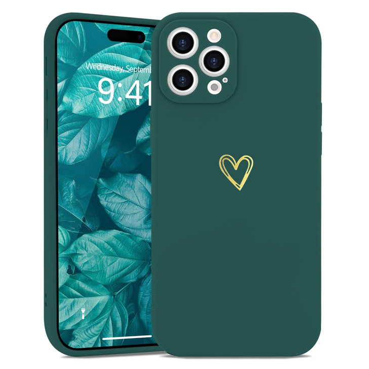 Wirvyuer for iPhone 16 Pro Max Case Cute Slim Shockproof Phone Case with Wireless Charging Support and Protection Green