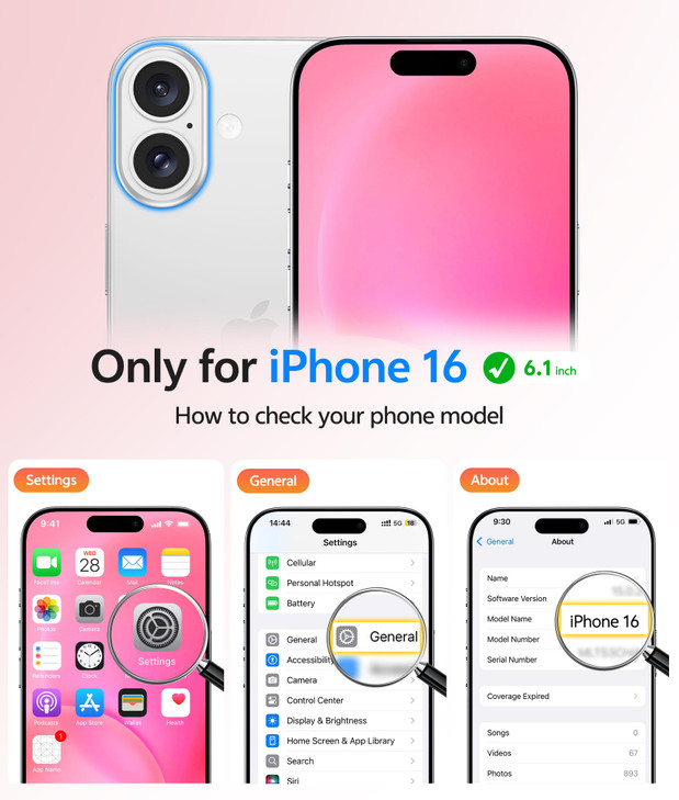 FNTCASE for iPhone 16 Case Compatible with Magsafe Translucent Matte Cases with Screen Protector Military Grade Shockpro