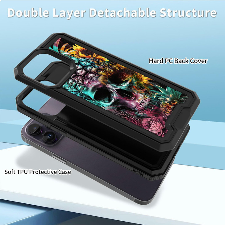 GFRGTFHYT for iPhone 16 Pro Max Phone Case Dual Layer Hybrid Heavy Duty Shockproof 2 in 1 Hard PC Soft TPU Silicone Prot