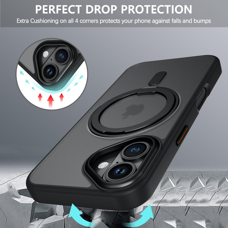 YINLAI Case for iPhone 16 61Inch iPhone 16 Phone Case Magnetic Compatible with Magsafe with 360 Rotatable Ring Holder Ki