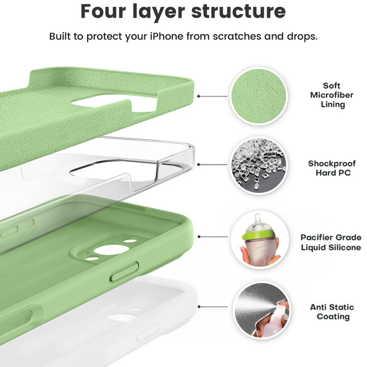 Vooii Compatible with iPhone 16 Pro Case Liquid Silicone Upgrade Camera Protection Soft AntiScratch Microfiber Lining Sh