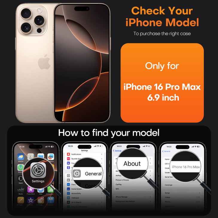 TAURI for iPhone 16 Pro Max Case Compatible with MagSafe with Screen Protectors NotYellowing MilitaryGrade Protection Sh