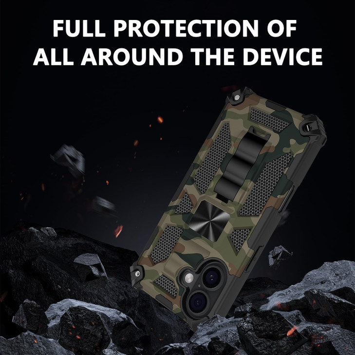 CCSmall for iPhone 16 Plus Case Camouflage with Kickstand for Men Military Grade Shockproof Protective Phone Cover Built