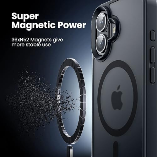 Gyizho Magnetic Case for iPhone 16 Plus Case Military Grade Drop Tested Compatible with MagSafe Slim Protective Cover fo