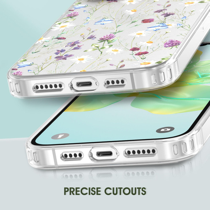 MILPROX Compatible with iPhone 16 Plus Case with Screen Protector Compatible with MagSafe Cute Flower Floral Pattern wit