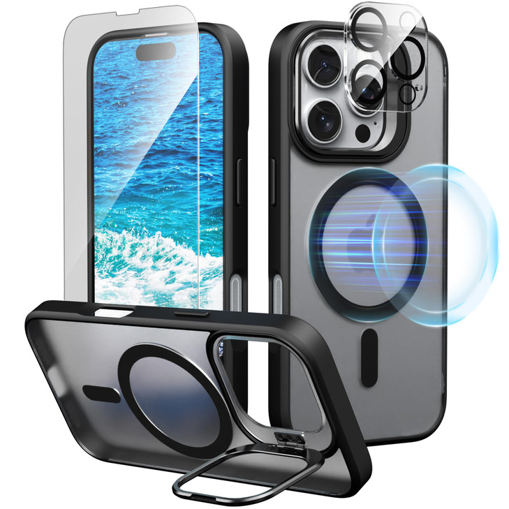 IDweel for iPhone 16 Pro Max Case with Screen Protector Camera Lens ProtectorCompatible with MagSafeBuiltin Camera Stash