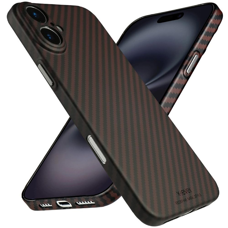 Xlevel Magnetic for iPhone 16 Plus Case Flexible Carbon Fiber Compatible with MagSafe Slim Thin Shockproof Phone Cover M