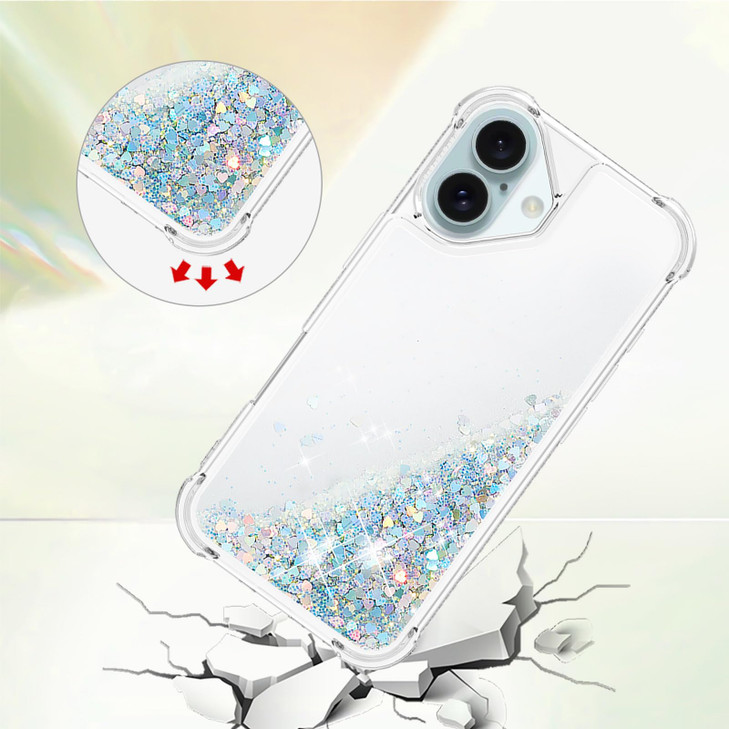 Eilkmcre for iPhone 16 Plus 5G Case 67Inch Glitter Cute Bling Sparkle Flowing Liquid Quicksand Clear Soft TPU Silicone C